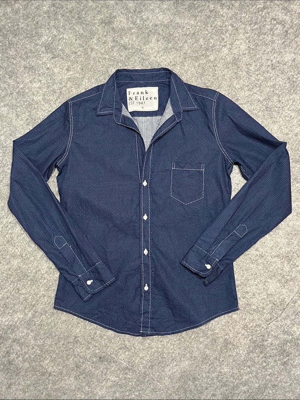 Frank & Eileen Navy Microdot Button-Down Shirt - Picture 1 of 7